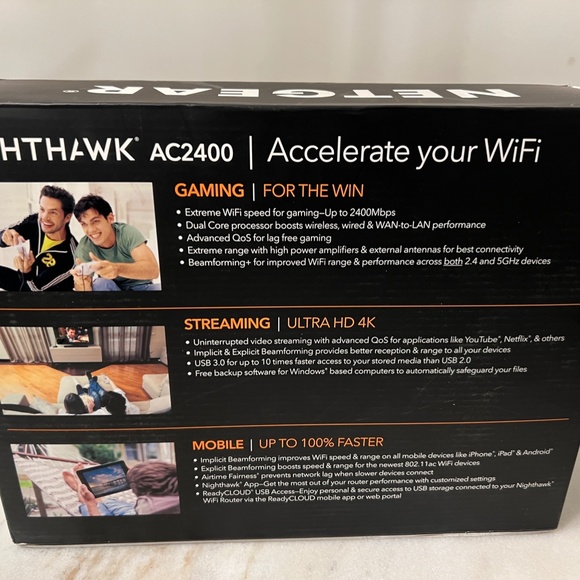 NETGEAR Nighthawk R7350 2400 Mbps 4-Port Wireless Router (R7350100NAS) - Picture 2 of 2